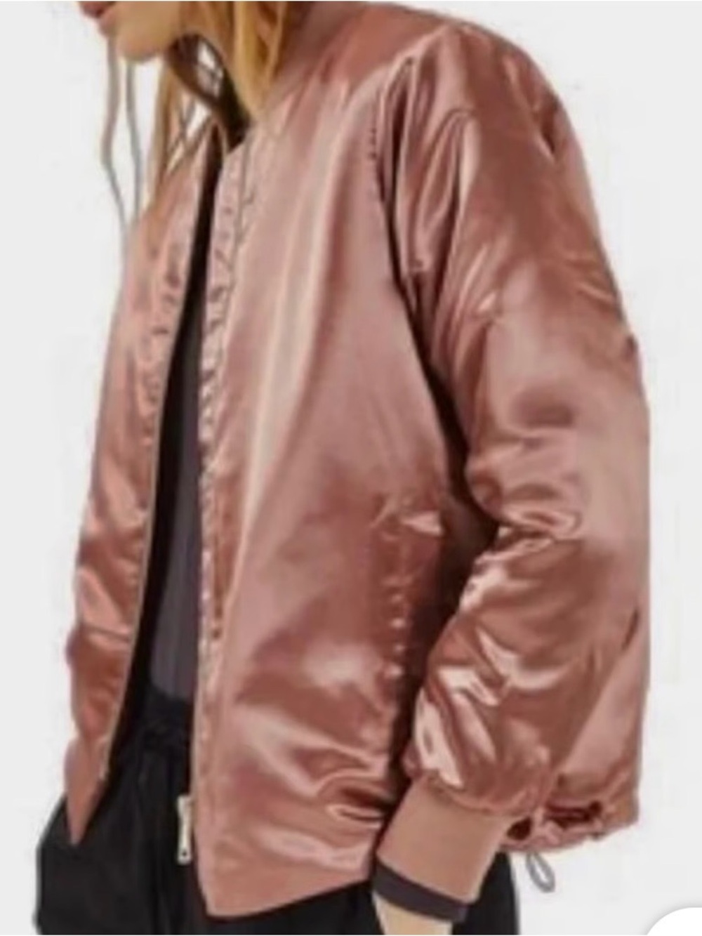 Topshop Metallic Rose Bomber Jacket